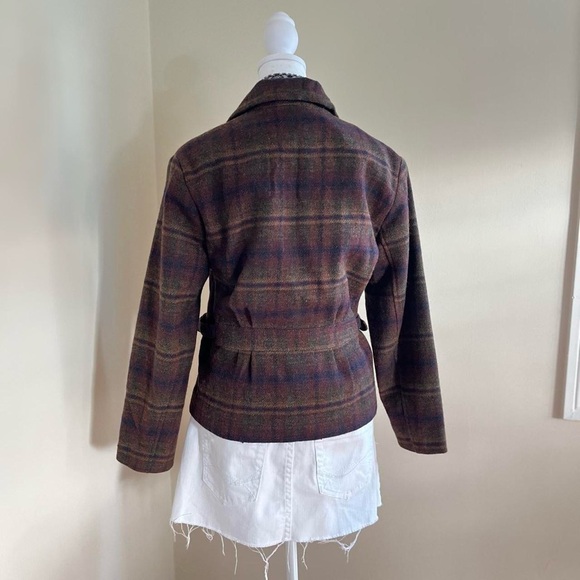 ❤️SOLD ON DEPOP❤️ Vintage 80s Does 40s Retro Wool Brown Plaid Zip Up Jacket - Picture 6 of 9